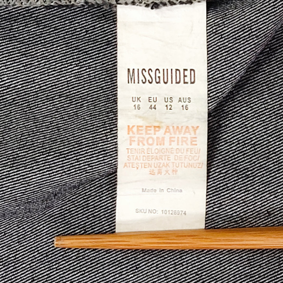 Missguided Long Sleeve Snap Up Front Mini Denim Shirt Dress Sz. 12 Black - Picture 8 of 12